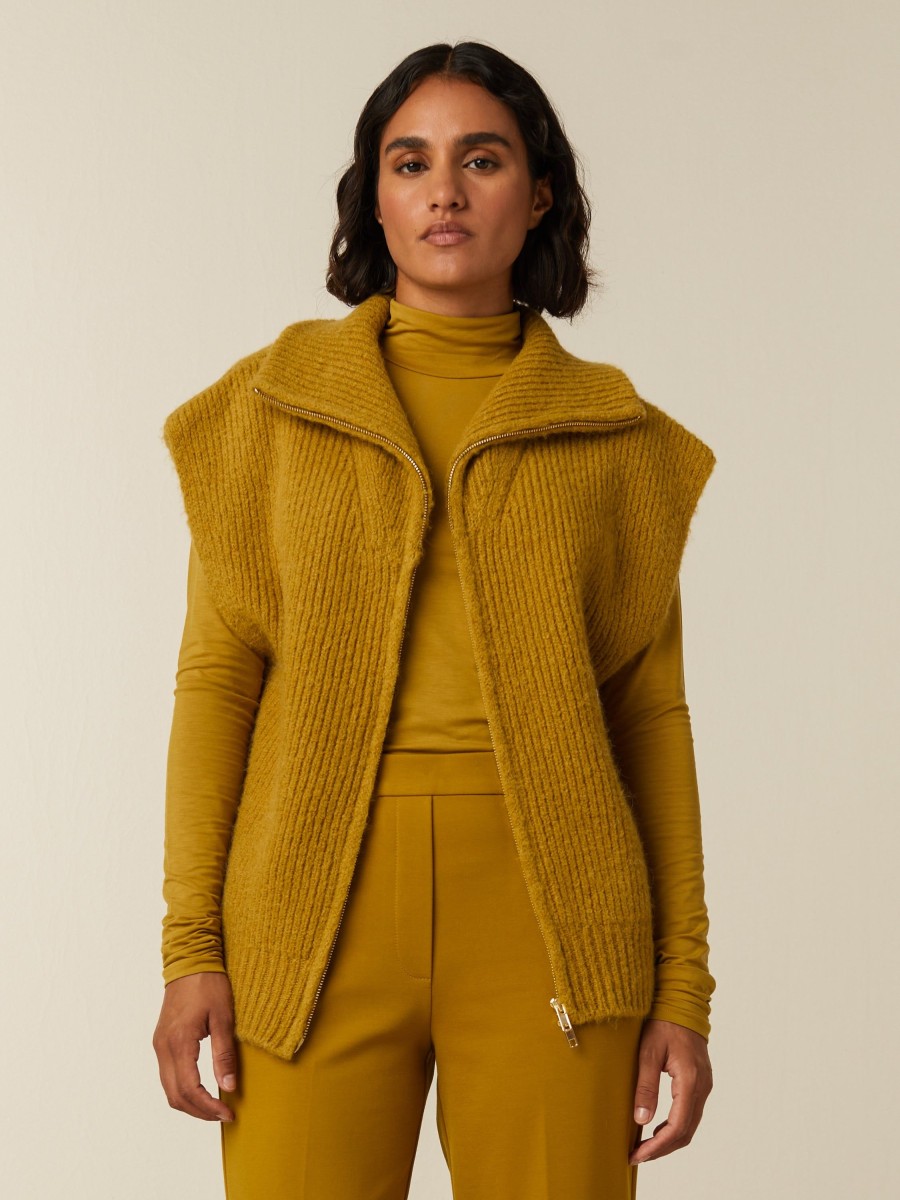 Tops | Beaumont Amsterdam Tops Luna Cardigan-Golden Green