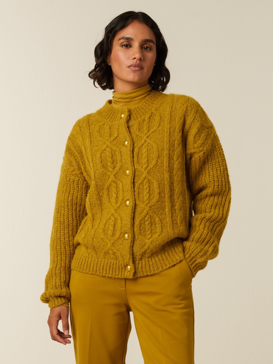 Tops | Beaumont Amsterdam Tops Marey Cardigan-Golden Green